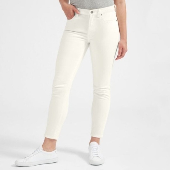 Everlane The Mid-Rise Skinny Jean Ankle Size 24 NWT White Denim - Picture 13 of 14